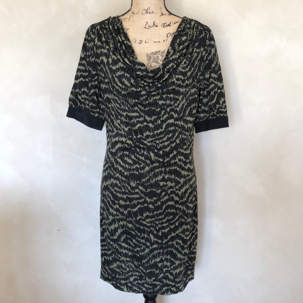 Trina Turk sheath dress with waterfall neckline